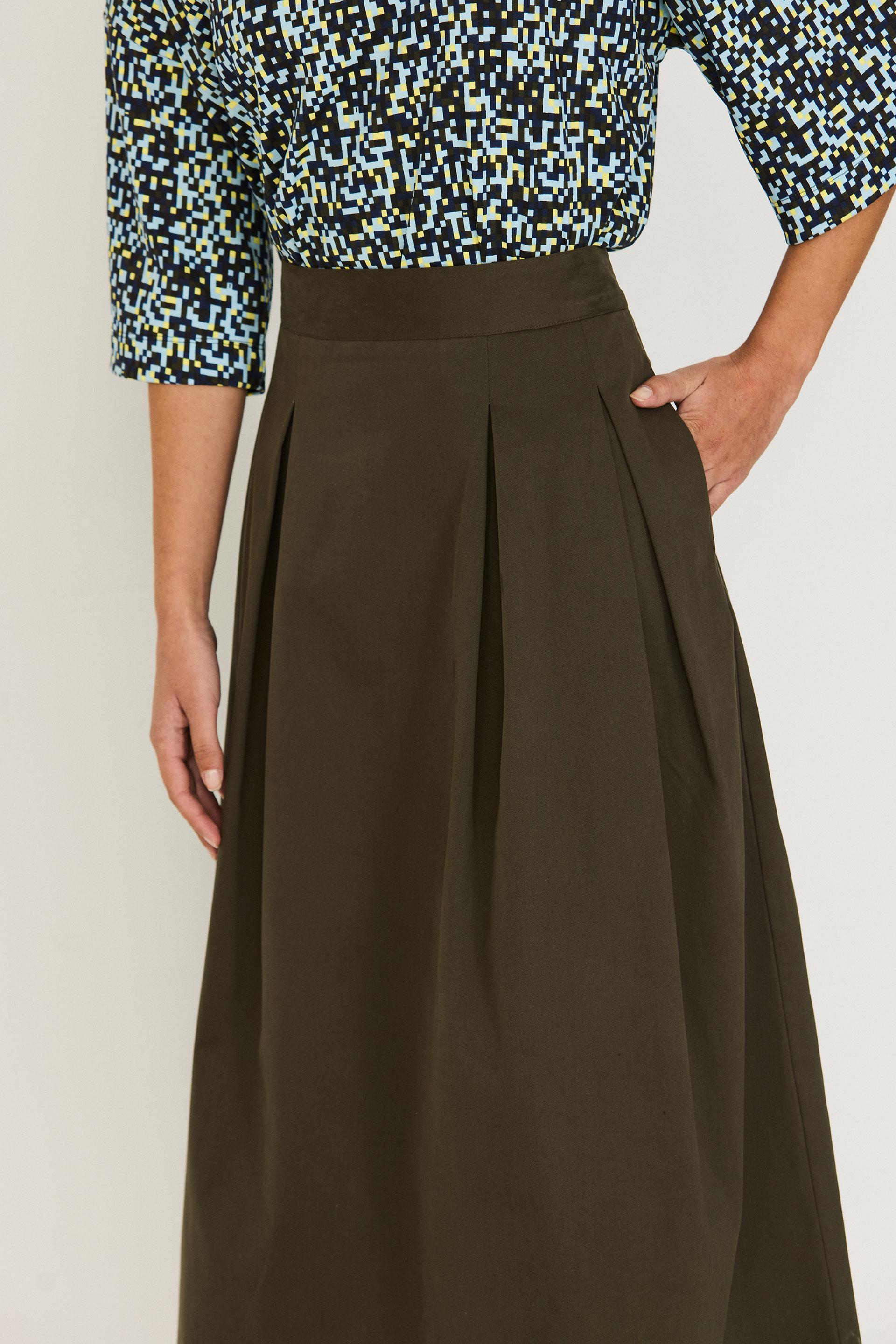 SKFK Eloisa GOTS Skirt Taupe Damen Midi Rock taupe